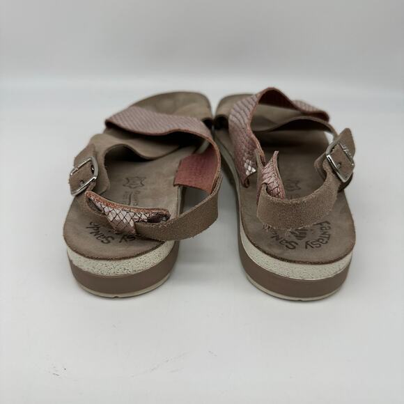 Fantasy Sandals Taupe and Metallic Pink Leather Strappy Sandal Womens Size 39 - Picture 7 of 12